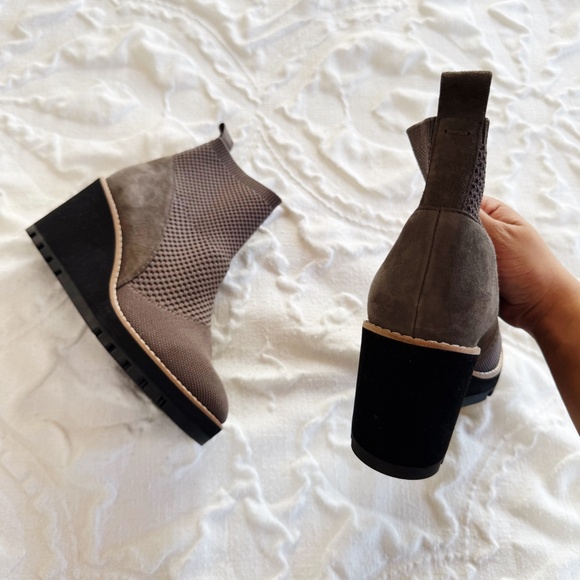 Eileen Fisher Quill Platform Wedge Bootie Size 6.5 New - Picture 4 of 9